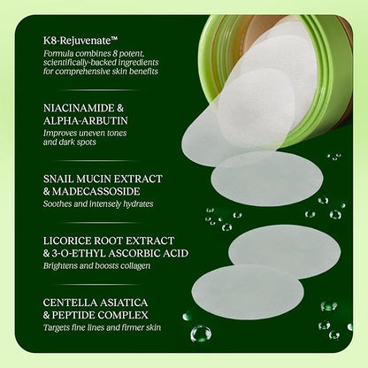 JiYu™ Radiance Toner Pads — Korean Anti-Aging, Hydrating & Brightening Skincare for All Skin Types